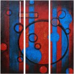 Ručně malovaný obraz Dalmart abstrakce 90x100cm třídílný – Hledejceny.cz