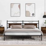 vidaXL Rám postele bez matrace kouřový dub kompozitní dřevo – Zboží Dáma