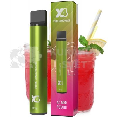 X4 Bar Zero Pink Lemonade 0 mg 600 potáhnutí – Hledejceny.cz