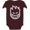 Kojenecké body Spitfire BIGHEAD MAROON w WHITE Print s krátkým rukávem