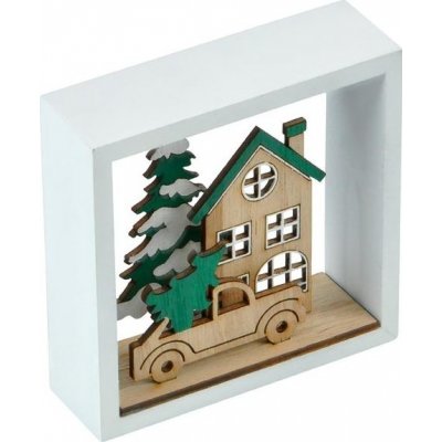 MFP Paper domeček 3D dřevo 9,5x9,5x3,5cm 8886101 – Zboží Mobilmania
