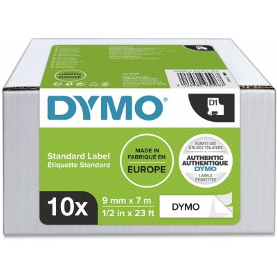 DYMO páska D1 9mm x 7m, černá na bílé, 40913, 10ks - 2093096 – Zbozi.Blesk.cz