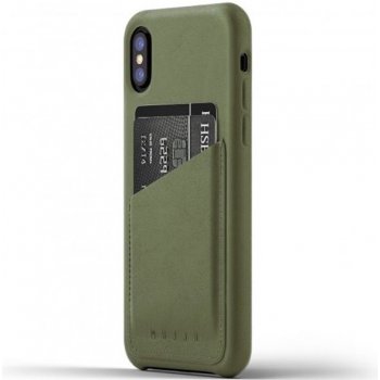 Pouzdro MUJJO Full Leather Wallet Case iPhone X - olivové Olivově zelené