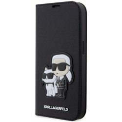 Pouzdro Karl Lagerfeld PU Saffiano Karl and Choupette NFT Book iPhone 14 Pro černé