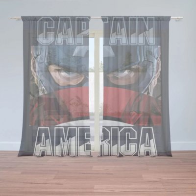 Sablio Záclony Kapitán Amerika pohled přes štít: 2ks 150x250cm – Hledejceny.cz