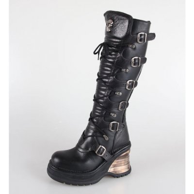 NEW ROCK 8272-S1 kožené boty černá