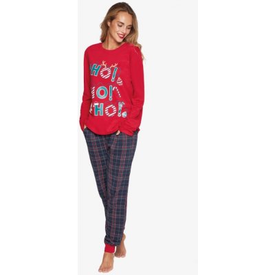 Muydemi dámské vánoční pyžamo 230013 červeno-tmavě modré