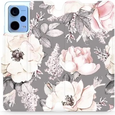 Mobiwear - Xiaomi Redmi Note 12 5G - MX06S Květy na šedém pozadí – Zboží Živě