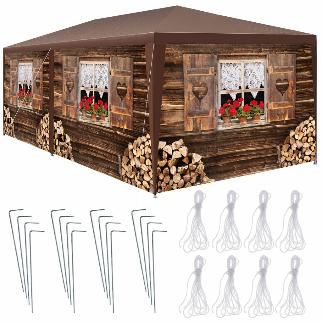 tectake 405958 pavilon almchalet s odnímatelnými bočními díly - 6 m