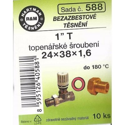 HARTMAN těsnění bezazbestové 1" T topenářské šroubení, sada č. 588 – Zboží Dáma