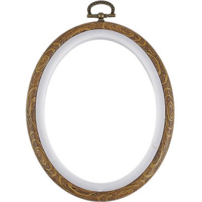 Vyšívací ovál rámeček k zavěšení 11x13,5 cm hnědá – Sleviste.cz