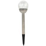 lampa solární KOULE 7,8cm, v.38cm, 1LED, čirá, nerez/sklo/PH – Hledejceny.cz