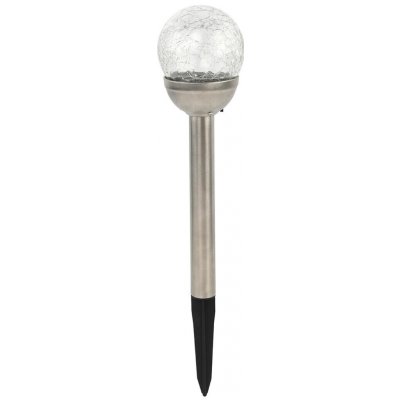 lampa solární KOULE 7,8cm, v.38cm, 1LED, čirá, nerez/sklo/PH – Hledejceny.cz