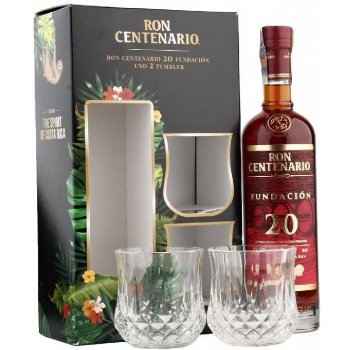 Ron Centenario Fundacion 20y 40% 0,7 l (dárkové balení 2 sklenice)