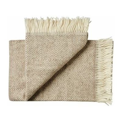 Vlnka Pléd z ovčí vlny diamant béžová 140x240 – Zboží Dáma