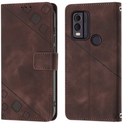 Embossing Pattern Square hnědé – Nokia C22 – Zboží Mobilmania