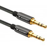 Wozinsky univerzální kabel s mini jackem a 2x AUX výstupem, 2 m, černý – Zboží Mobilmania