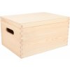 Úložný box ČistéDřevo Dřevěný box s víkem 35x25x18 cm