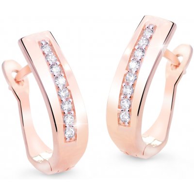 Cutie Jewellery - gold Náušnice Z8018 typu kreole ze zlata se zirkony – Zboží Dáma