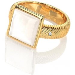 Hot Diamonds Pozlacený prsten s diamantem a perletí Jac Jossa Soul DR247
