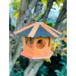 Darlux Ptačí budka střední dřevěná závěsná krmítko černá – Zboží Dáma