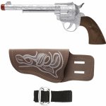 Kovbojský kolt hnědé pouzdro a pásek – Zboží Dáma