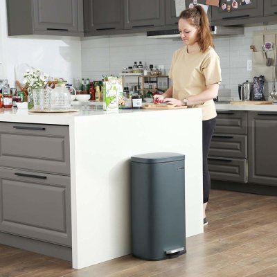 Songmics Odpadkový koš 30 L PIERO šedý – Zboží Dáma