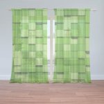 Sablio Záclony Green Blocks 3D: 2ks 150x250cm – Hledejceny.cz
