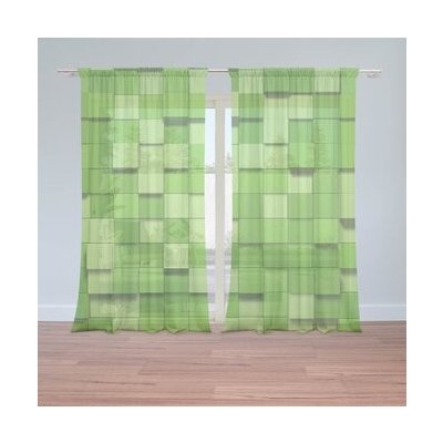 Sablio Záclony Green Blocks 3D: 2ks 150x250cm – Hledejceny.cz