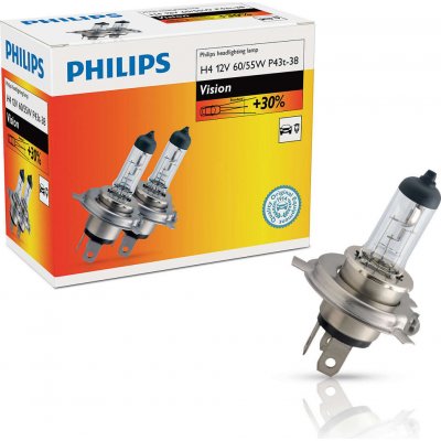 Philips Vision Plus H4 12V 60/55W P43t 2 ks