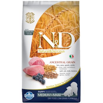 N&D Ancestral Grain Puppy Medium & Maxi Lamb & Blueberry 12 kg