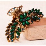 B-TOP Pozlacený skřipec do vlasů s květinovým krystalovým zdobením Druh barvy: Červená – Zboží Dáma