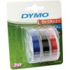 Barvící pásky Páska Dymo 3D, 9mm mix, bílý tisk, 3m - 3ks