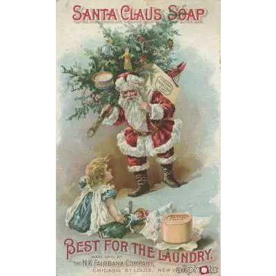 Obrazy - Neznámý: Best for the Laundry, advertisement for Fairbanks Santa Claus Soap - reprodukce obrazu
