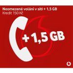 Vodafone SIM karta 150 Kč Neomezené volání v síti + 1.2 GB – Zbozi.Blesk.cz