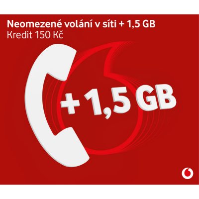 Vodafone SIM karta 150 Kč Neomezené volání v síti + 1.2 GB – Zboží Mobilmania