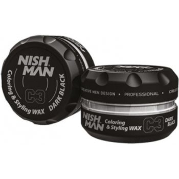 Nishman Hair Coloring Wax C3 Black černý barvící vosk na vlasy 100 ml