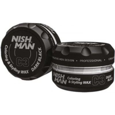 Nishman Hair Coloring Wax C3 Black černý barvící vosk na vlasy 100 ml – Zboží Mobilmania