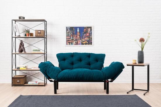 Atelier del Sofa 2-Seat Sofa-Bed NittaPetrol Blue