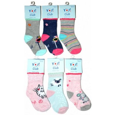 Yoclub Bavlněné dětské ponožky proti skluzu Abs 6-Pack SKC PIK 6PAK GIR 001 Grey – Zboží Mobilmania