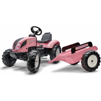 Falk šlapací traktor 1058AB Pink Country Star s přívěsem růžový