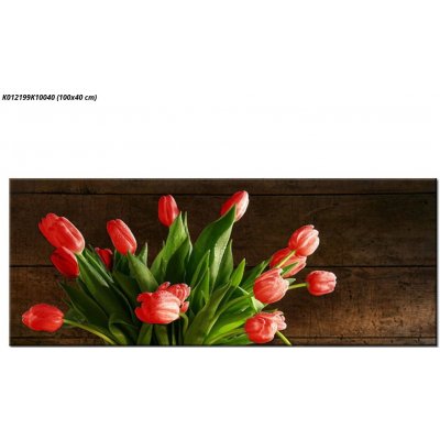 Obraz červených tulipánů ve váze, jednodílný 100x40 cm od 1 149 Kč -  Heureka.cz