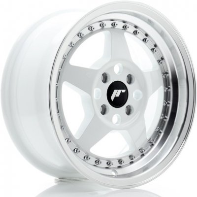 JR Wheels JR6 7x15 4x100 ET35 white machined lip – Sleviste.cz