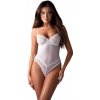 Dámské erotické body Obsessive Alissium Crotchless Teddy White