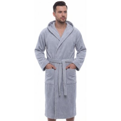 Pánský župan s kapucí 1ZF3078 šedá – Hledejceny.cz