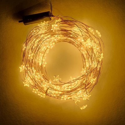 DecoLED LED světelný řetěz hvězdičky 12 x 1,5 m teple bílá 180 diod – Hledejceny.cz
