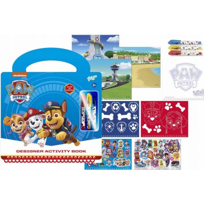 Lowlands Kreativní kniha se šablonami Tlapková patrola/Paw Patrol + 3ks propisek 23x26cm – Zboží Mobilmania