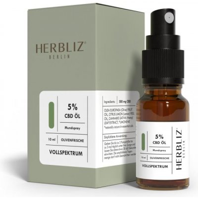 Herbliz Olive Fresh CBD Oil 5% ústní sprej s CBD 10 ml – Zbozi.Blesk.cz