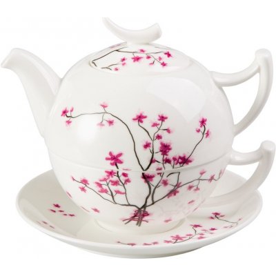 TeaLogic Cherry Blossom Tea for one Fine Bone China čajová porcelánová souprava 0,25l /0,5 l třešeň – Zboží Mobilmania