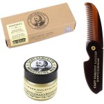 Captain Fawcett Limited Sandalwood vosk na knír 15 ml + skládací hřeben na knír dárková sada – Zboží Dáma
